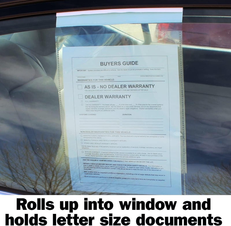 Versa-Tags Form Holder, Buyers Guide Holder, Buyers Guide Window Hangers, Buyers Guide Window Holder for Car Dealership, Forms Holder, 9” x 13” Clear Plastic Pouch, Packaged 50 Per Pack - Image 5